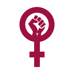 Women resist symbol. Woman fist vector illustration. Isolated background 