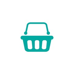 Shopping basket simple icon isolated on white background. Store cart icon.