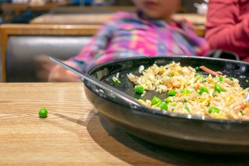 Messy Spilled Lunch from children's Bad Eating Habit.