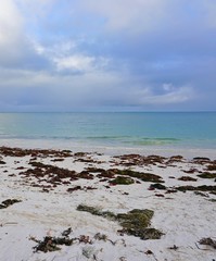 View of the beach over the Indian Ocean in Cervantes near the Nambung National Park, Coral Coast, Western Australia