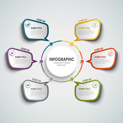 Info graphic with dialog stickers design element template