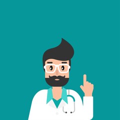 Male doctor avatar. Medical internet consultation. Healthcare consulting web service.