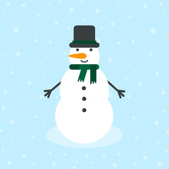 illustration of snowball. Cute snowman in the middle of the Christmas ball.