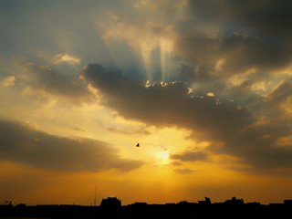 sunset with dramatic clouds
