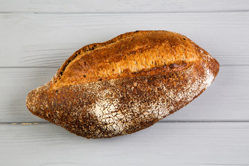 French bread on a gray wooden table