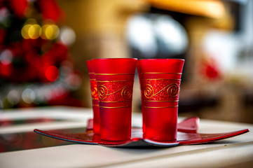 Nice glasses with Christmas decoration