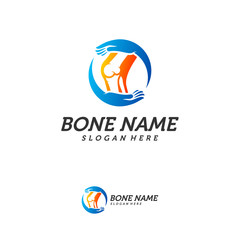 Bone Care logo design concept vector template, Bone Treatment Icon Creative Symbol. Human leg Illustration