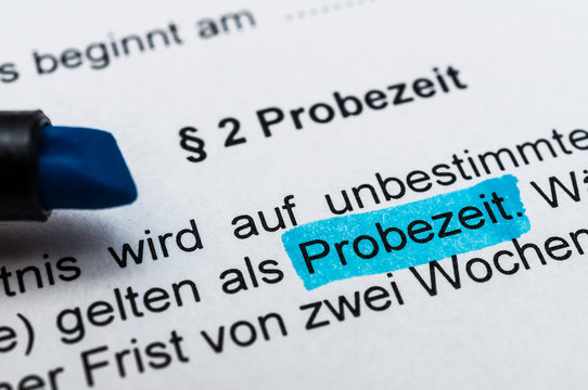 Arbeitsvertrag Probezeit