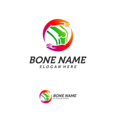 Bone Care logo design concept vector template, Bone Treatment Icon Creative Symbol. Human leg Illustration