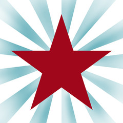 Obraz premium Red star on sunrise