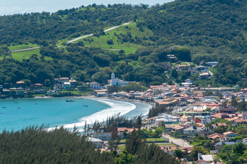Top view of city beach Garopaba