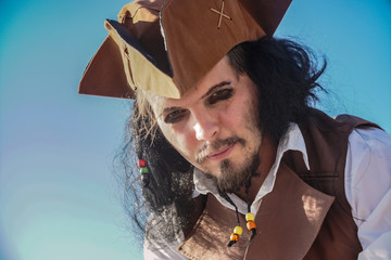 pirate man portrait at the sea