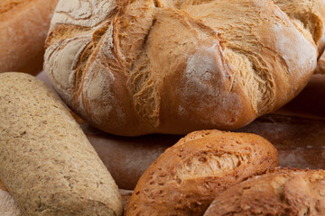 Several types of bread