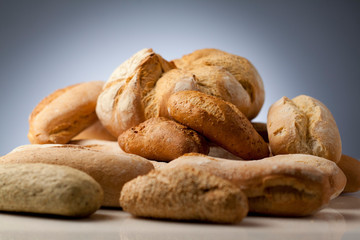 Several types of bread