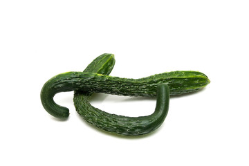 long cucumbers isolated on a white background