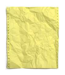 Yellow Wrinkled Computer Paper