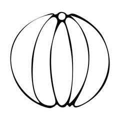 Festive tangerine without a peel. Fruit on the New Year's table. Citrus. Colorless background. Coloring book for children. New Year. Holiday print.