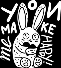 Positive Banner You Make Me Happy Designed Quote