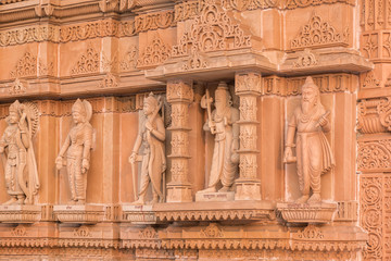 Architectural details of Shree Swaminarayan temple, a famous temple of Hinduism located in Kolkata, West Bengal, India