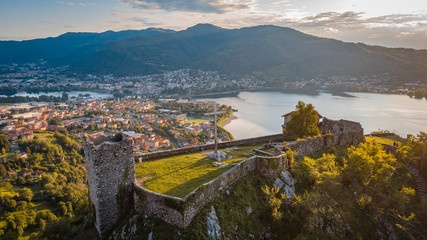 The castle of the Innominato is located between the municipalities of Lecco and Vercurago in Lombardy Italy - 310223719