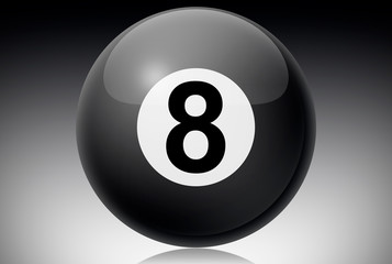 billiards black ball number eight. Magic billiard ball 8. Game of billiards