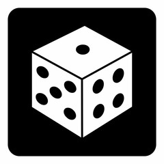 A black and white Dice icon illustration