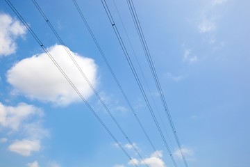 Electrical Power lines against clear Skype