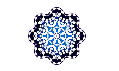 Blue round vector ornament pattern