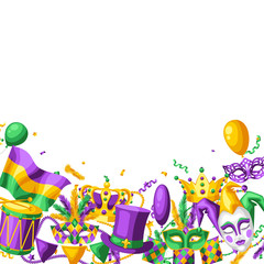 Mardi Gras party greeting or invitation card. © incomible