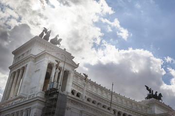 Fototapeta premium The Roman Senate Building on the sky background.