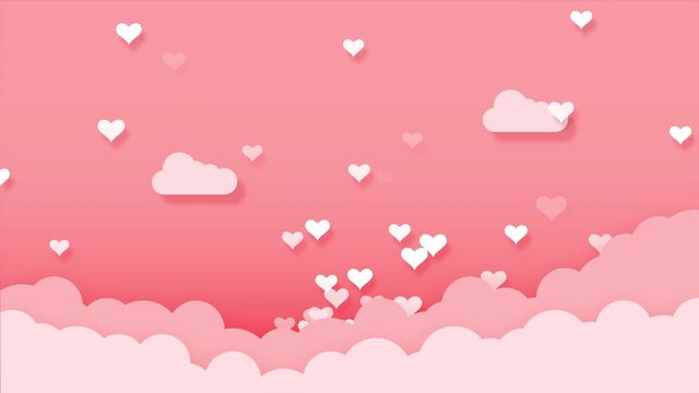 Motion graphic of heart shape abstract backgrounds with cloud