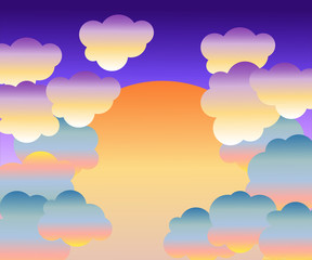 Cartoon sky and sun. Abstract background