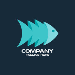 Modern abstract 3D fish logo. Vector illustration.