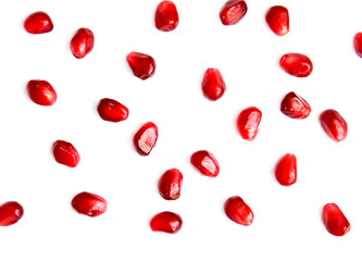 red fruits pomegrenate on white background