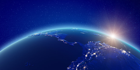 Panama, Columbia and Venezuela city lights