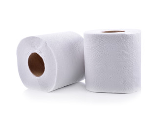 toilet paper on white background