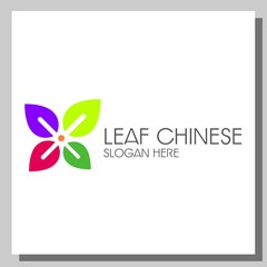 leaf chinese logo, can be used for website and company logos