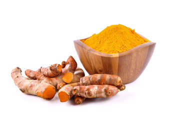 turmeric on white background