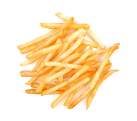 french fries on a white background