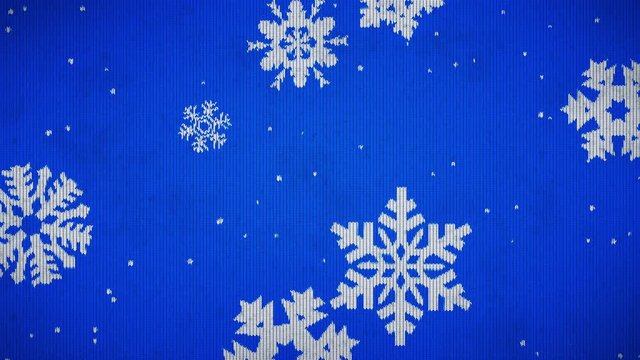 Winter Holiday Wool Knitted Snowflake Pattern Seamless Looping Background