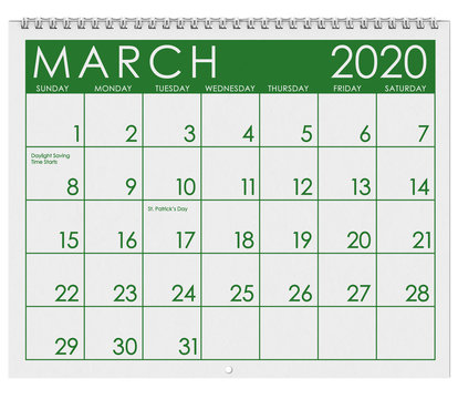2020: Calendar: Month Of March