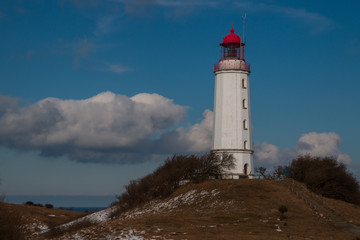 Fototapeta na wymiar postcard picture lighthouse Hiddensee