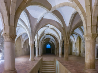 Interiors of a monastery, Alcobaca Monastery, Alcobaca, Portugal