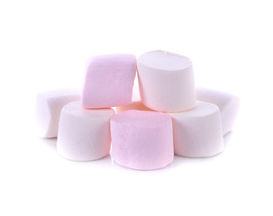 Marshmallow on white background