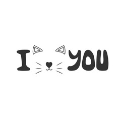 I meow you - text doodle