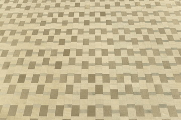 a slanted top-down shot on a mosaic flooring pattern background