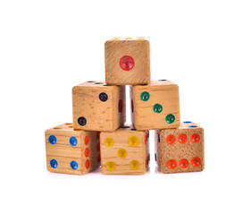 wooden Dice isolated on white