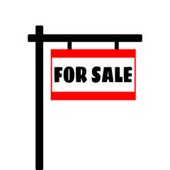 For sale sign in vector format on white background.