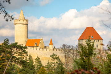 Medieval castle Kokorin in north Bohemia in autumn, Czech republic