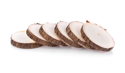 Cassava sliced isolated on a white background